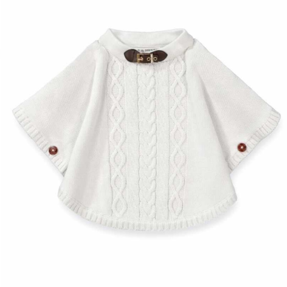White knit Cape poncho